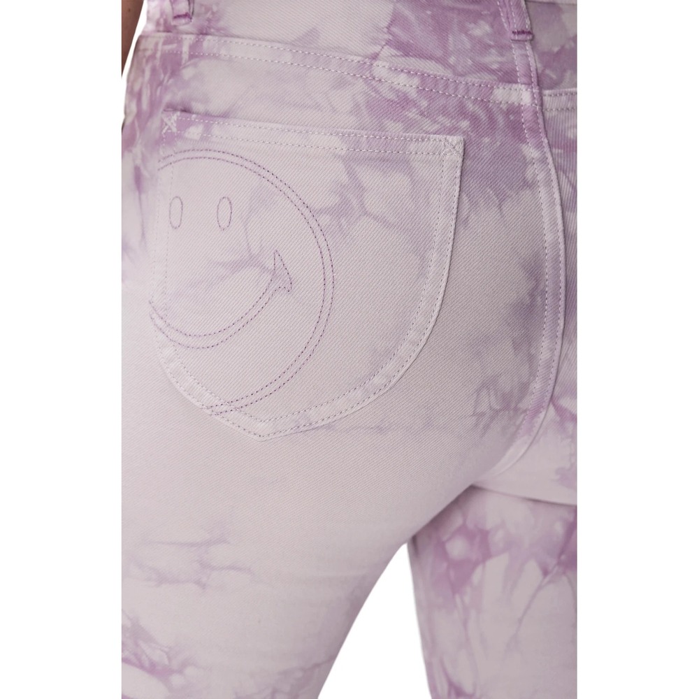 Lee Purple Tie Dye High Waist‎ Crop Boot Cut Jeans 26 x 28 Raw Edge at Ankle - Picture 7 of 17